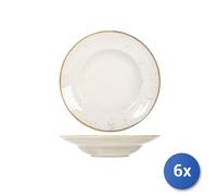 6X Assiette En Porcelaine Taches, Pâtes, 28Cm, Multicolore