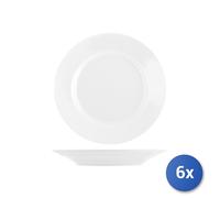 6x Assiettes En Porcelaine Tivoli Blanches Table Plates Cm26