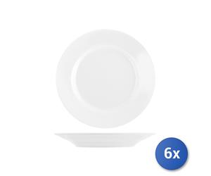 6x Assiettes En Porcelaine Tivoli Blanches Table Plates Cm26