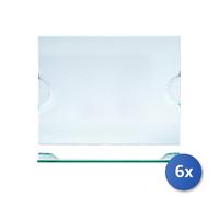 6X Assiettes En Verre Rectangulaire Transparent 36X28 H&H