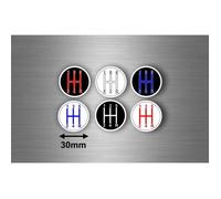 6x Autocollant sticker voiture pommeau vitesse tuning boitier pastille levier