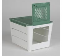 6x bacs à pommes de terre en plastique 26x20x18cm couvercle blanc vert bacs à légumes