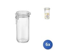 6X Bormioli Rocco Fido Vases En Verre Cylindrique, Bouchon Hermétique