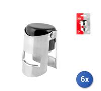 6X Bouchon Champagne Inox Soave Noir Maison
