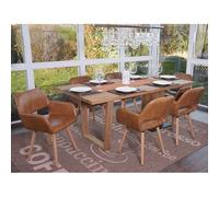 6x chaise de salle à manger Altena II, fauteuil, design rétro des années 50 similicuir, aspect daim Marron
