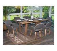 Lot de 6 chaise mendler en bois non pliable H. 78 cm interieur gris Gris G