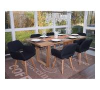 6x chaise de salle à manger Altena II, fauteuil, design rétro des années 50 tissu, noir