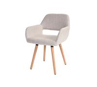 6x chaise de salle à manger Altena II, fauteuil, design rétro des années 50 tissu, crème/gris