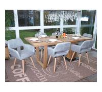 6x chaise de salle à manger HWC-A50 II, fauteuil, design rétro des années 50 tissu, gris béton