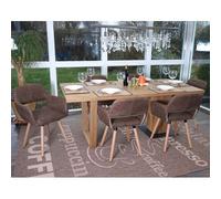 6x chaise de salle à manger HWC-A50 II, fauteuil, design rétro des années 50 tissu, marron