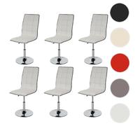 Mendler 6X Chaise de Salle à Manger HWC-C41, Fauteuil, Similicuir - Blanc