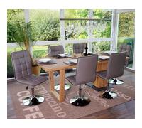 6x chaise de salle à manger HWC-C41, fauteuil, similicuir taupe