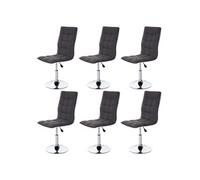6x chaise de salle à manger HWC-C41, fauteuil, tissu gris clair