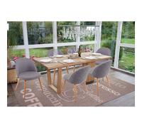 6x chaise de salle à manger HWC-D53, fauteuil, style rétro années 50, en tissu gris foncé