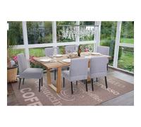 6x chaise de salle à manger HWC-F61, fauteuil lounge, tissu/textil gris