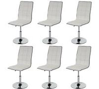 Mendler 6X Chaise de Salle à Manger HWC-C41, Fauteuil, Similicuir - Blanc