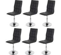 6x chaise de salle à manger HWC-C41, fauteuil, similicuir gris