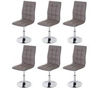 6x chaise de salle à manger HWC-C41, fauteuil, similicuir taupe