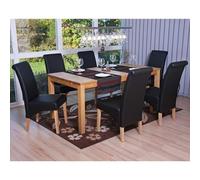 6x chaise salle à manger M37 similicuir mat, noir, pieds clairs
