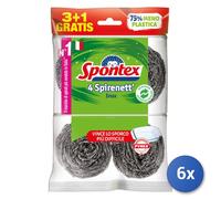 Spontex Spirenett' 3+1, Pailles en Acier pour enlever la saleté Plus obstiné de casseroles, de Vaisselle et de grilles. Format 4 pièces