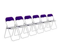 6x coloré rembourré chaises pliantes Bureau métallique Chambre salon Violet