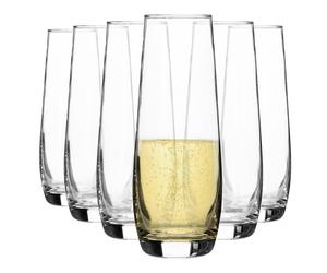 6x Corto Stemless Champagne Célébration Prosecco Cava Vin 230ml Clear