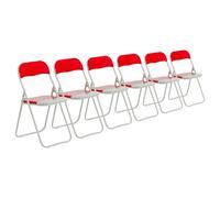 6x couleur rembourré Chaises pliantes Bureau Cadre métal Chambre Seating Rouge