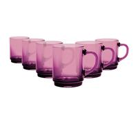 6x Duralex Prune 260ml Versailles Tasses à Café en Verre Cappuccino Thé Tasse