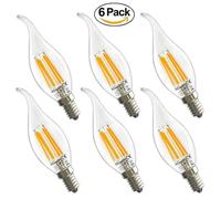 6X E14 Forme Bougie LED Filament 6W Lampe à Filament Ampoule Edison Vintage Tungsten Ampoule Blanc Chaud 470LM Candle Lampe AC 220V