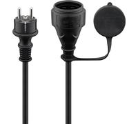 6x Goobay 44841 Câble secteur Outdoor, 25 m, noir, (3*1,5 mm²) - fiche à contact de protection hybride (type E/F, CEE 7/7) > prise à contact de protection (type F, CEE 7/3)