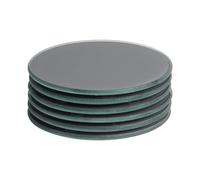 6x Gris 10cm Rond Dessous de Verre Table Basse Boissons Tasse à Thé Ensemble