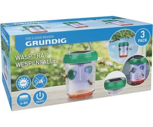 6x Grundig piège à guêpes lampe solaire pack de 3 attrape-guêpes protection défense abeilles frelons