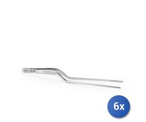 6x H&H Pince Cuisine Bruno Barbieri en Acier Inoxydable 21 cm Grise