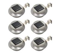 vidaXL Lampes solaires d'extérieur 6 LED rondes 12 cm blanc