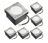 6x LED encastrés de sol pavé NEOLUM pour extérieur IP67 carré 10 x10cm