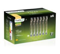 Lumiled Lot de 6 ampoules LED vintage T30 E27 8 W (équivalent à 75 W), 1055 lm, tube en verre transparent, 3000 K, lumière blanche chaude, ampoule rétro traditionnelle, filament 360°