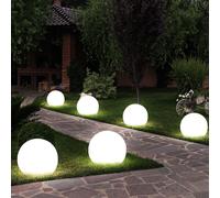 6x LED Solar Ball Lampes de 10cm de diamètre Éclairage de jardin extérieur Piquet de terre Lampes de jardin Véranda Cour Chemin Terrasse