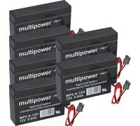 6x Multipower batterie au plomb MP0,8-12H Pb 12V 0,8Ah maison et connecteur volet roulant