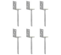 vidaXL Piquets de clôture 6 pièces argenté 8x6x30 cm acier galvanisé