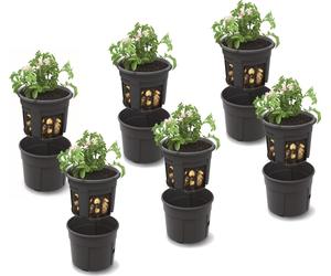6x Pot de pommes de terre Pot de fleurs Set de 6 pots de culture pour pommes de terre Pot de culture 28 L, hauteur 32 cm, Potato Topf Korb