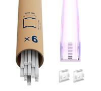 6x Profilé Aluminium pour Rubans LED 2M (12m) - Profilé encastré en aluminium avec diffuseur opale - Taille :20 x 20 mm- Support idéal pour rubans LED jusqu’à 15mm de largeur