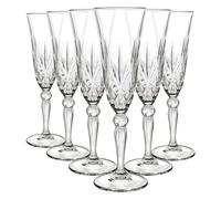 6x RCR Crystal 160ml Melodia Flûtes à Champagne en Verre Prosecco Mariage Verres