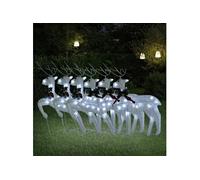 vidaXL Rennes de Noël 6 pcs Blanc 120 LED