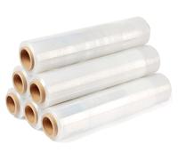 6x rouleaux de film étirable Film d'enrobage Transparent 300m x 20my x 500mm Rouleau de film d'emballage Film de palettisation