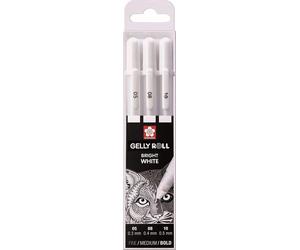 6x SAKURA POXPGBWH3C Gel-Tintenroller Gelly Roll Bright White sortiert