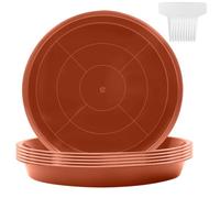 6X Soucoupe Pot Fleur Rond Coupelle Pot de Fleur Plastique, Rouge - Ø 40cm