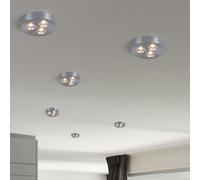 6x Spot LED Encastrable/Applique Meuble Lampe ALU Métal Argent 1x3W Warmweiß