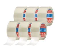 6x Tesa Pack 64014 Ruban Adhésif Transparent Pour Colis - Ruban Adhésif Silencieux Pour L'Emballage - Ruban D'Emballage Pour Colis Et Cartons D'Expédition - Ruban D'Emballage
