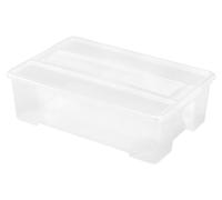 6x TEX Box 28L 57x38x17cm Transparent Couvercle Rangement Caisses à jouets Clair