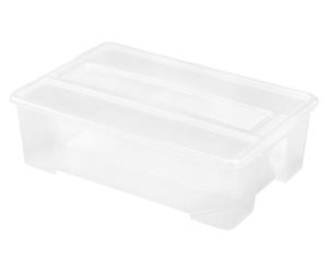 6x TEX Box 28L 57x38x17cm Transparent Couvercle Rangement Caisses à jouets Clair